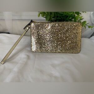 Kate spade Gold Glitter Wristlet Clutch